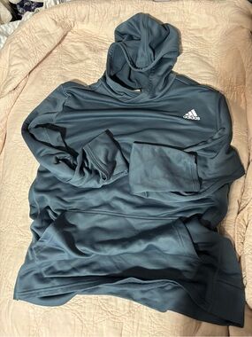adidas Slate Blue Performance Hooded Pullover